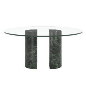 DOLMEN GLASS - STÓŁ Z MARMUROWĄ PODSTAWĄ I SZKLANYM BLATEM CAPPELLINI