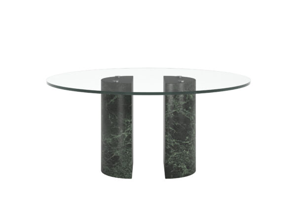 DOLMEN GLASS - STÓŁ Z MARMUROWĄ PODSTAWĄ I SZKLANYM BLATEM CAPPELLINI