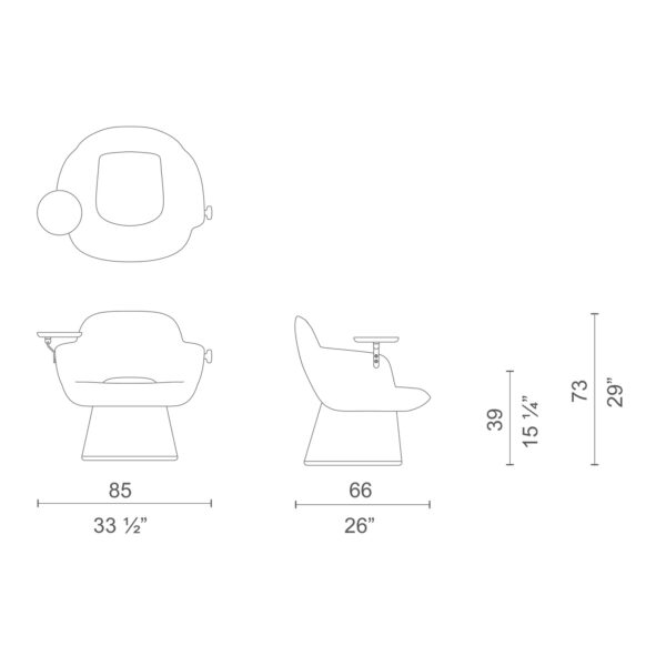 Tapicerowany fotel Kwado Cappellini ze stoliczkiem Tapicerowany fotel Kwado Cappellini